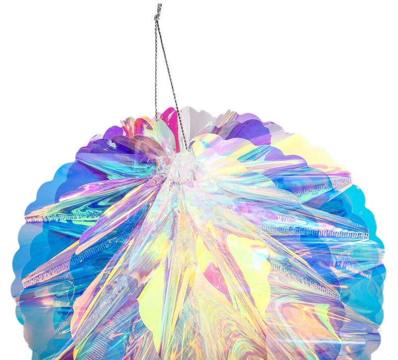 Blukey Hanging Decorations Iridescent Honeycomb Ball Foil Ceiling Hanging Flowers for Bridal Shower Wedding Birthday Frozen Theme Party Fairy Princess Rainbow Show Decoration - Image 4
